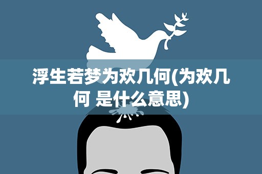 浮生若梦为欢几何(为欢几何 是什么意思)