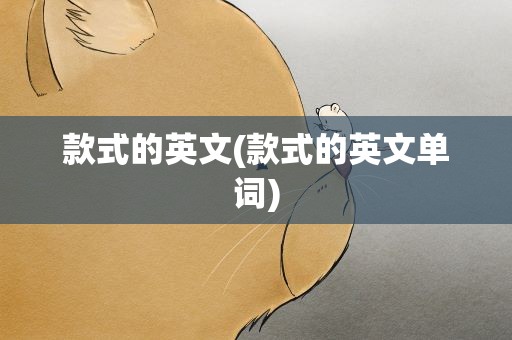 款式的英文(款式的英文单词)