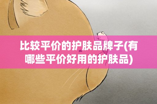 比较平价的护肤品牌子(有哪些平价好用的护肤品)