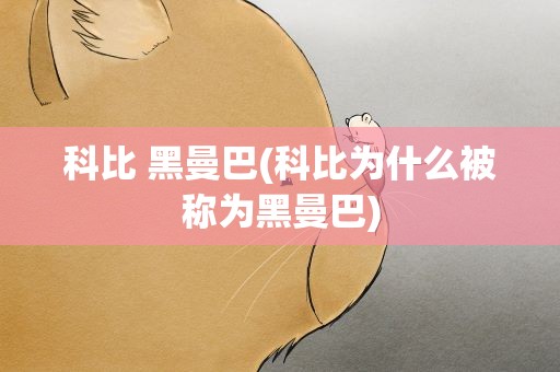 科比 黑曼巴(科比为什么被称为黑曼巴)