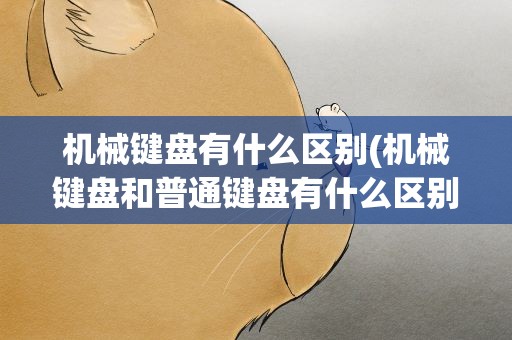 机械键盘有什么区别(机械键盘和普通键盘有什么区别)