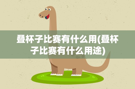 叠杯子比赛有什么用(叠杯子比赛有什么用途)