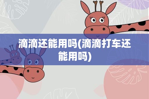 滴滴还能用吗(滴滴打车还能用吗)