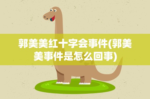 郭美美红十字会事件(郭美美事件是怎么回事)
