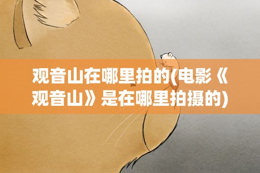 观音山在哪里拍的(电影《观音山》是在哪里拍摄的)