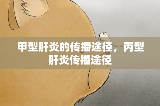 甲型肝炎的传播途径，丙型肝炎传播途径