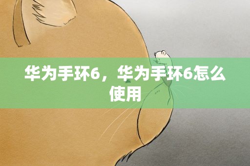 华为手环6，华为手环6怎么使用