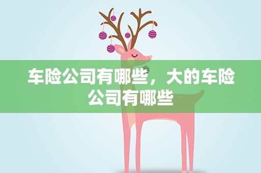 车险公司有哪些，大的车险公司有哪些