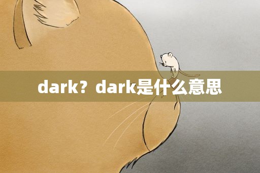 dark？dark是什么意思