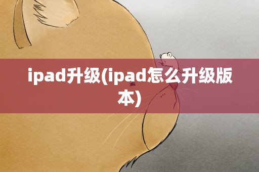 ipad升级(ipad怎么升级版本)
