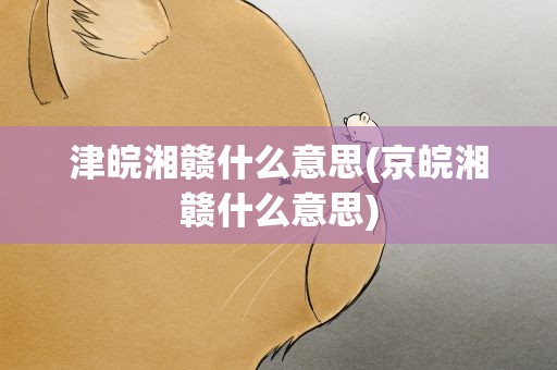 津皖湘赣什么意思(京皖湘赣什么意思)