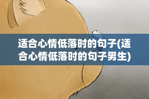 适合心情低落时的句子(适合心情低落时的句子男生)